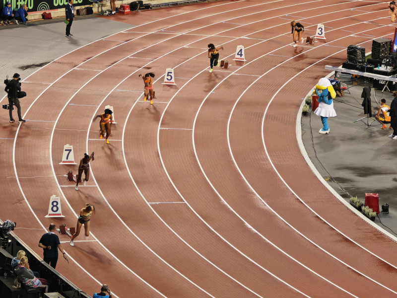 Athletes during start of a competition