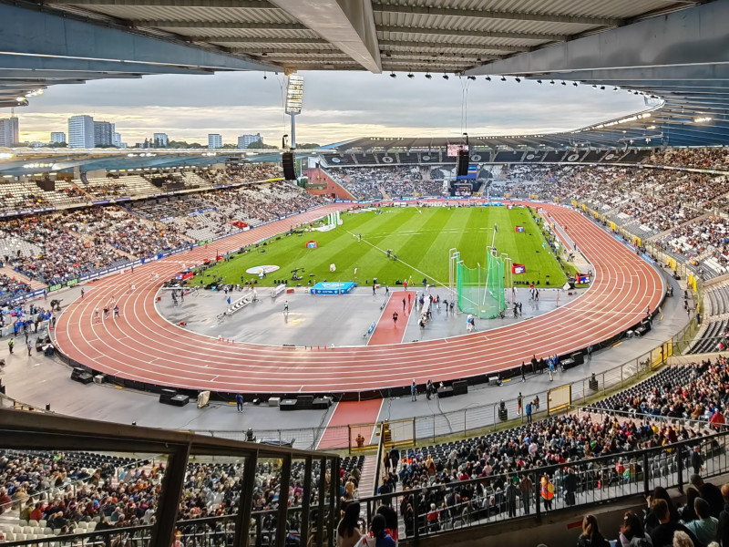 Track in a stadium